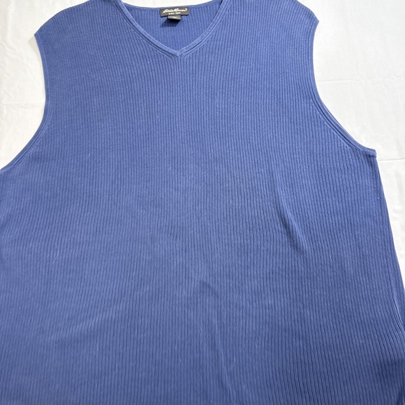 Eddie Bauer Other - VEST SWEATER Eddie Bauer  MEN XL TALL Cotton V-Neck Navy Blue Cable Knit Ribbed